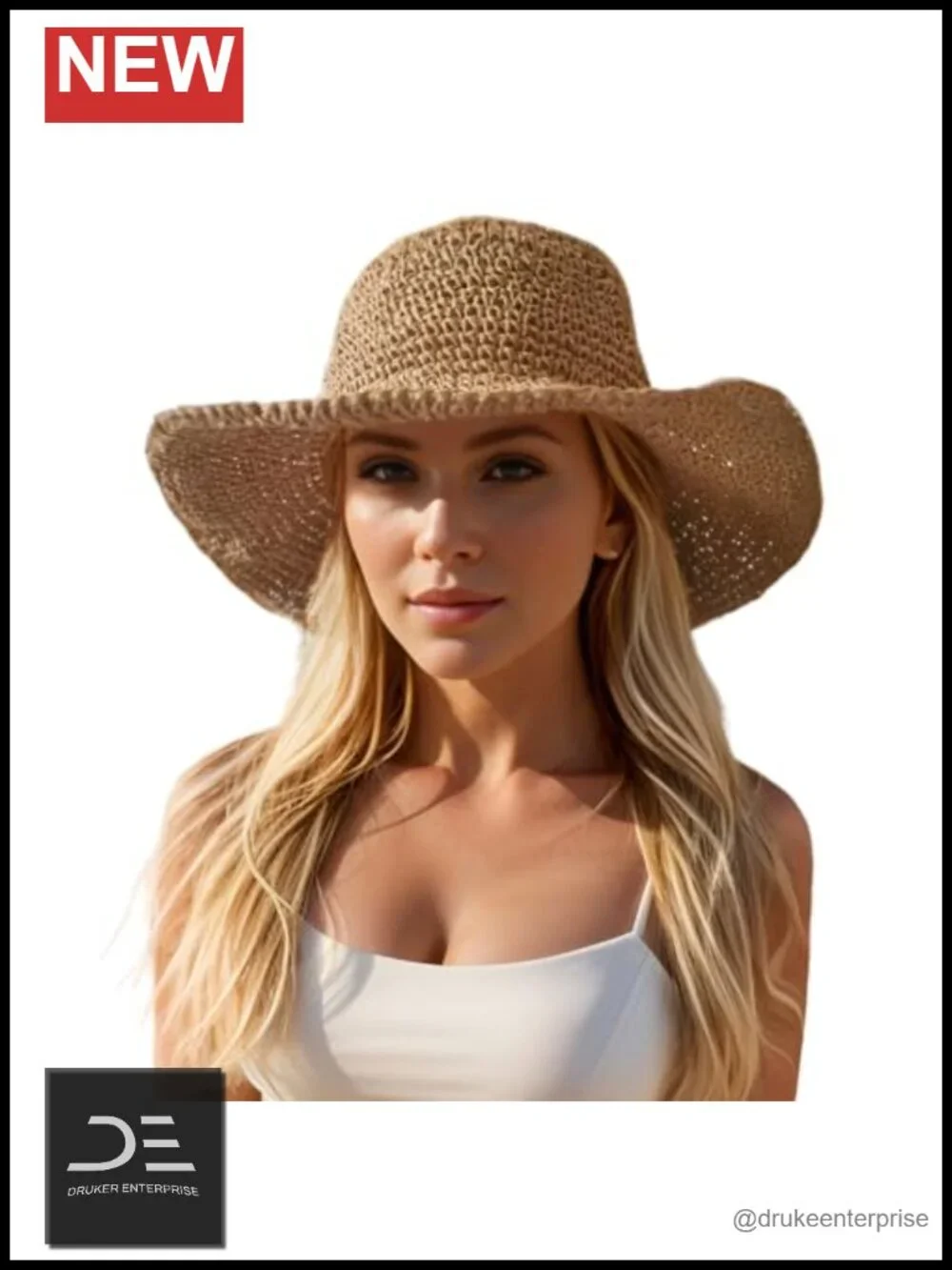 Floppy Big Beach Straw Hat Foldable Wide Brim Packable Sun Hat Travel